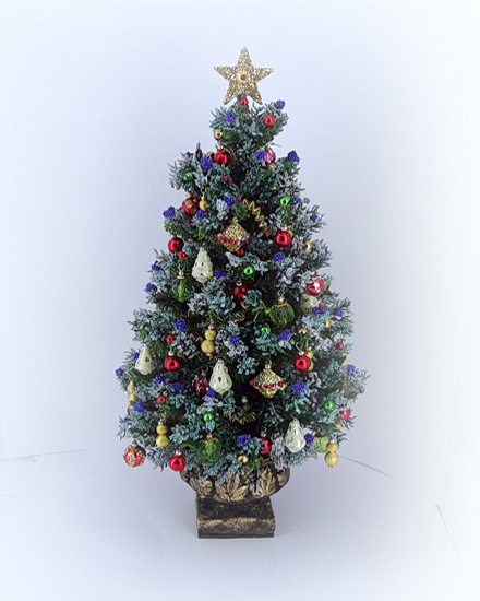 Luxury 8" Grande OOAK dollshouse 12th scale Christmas Tree (image for) Luxury 8" Grande OOAK dollshouse 12th scale Christmas Tree